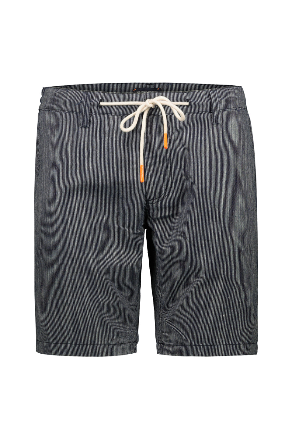 Breezy Pinstriped Knotted Shorts In Dark Blue