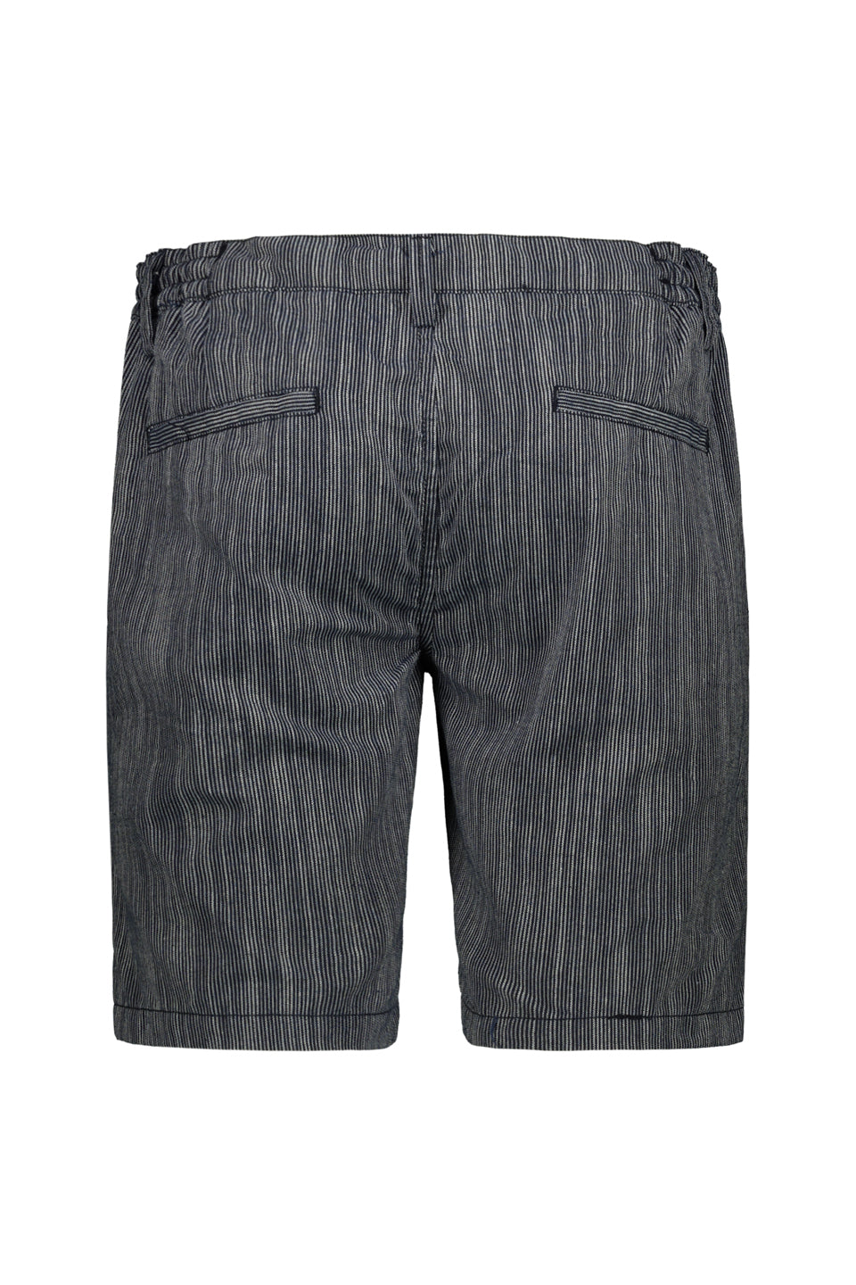 Breezy Pinstriped Knotted Shorts In Dark Blue