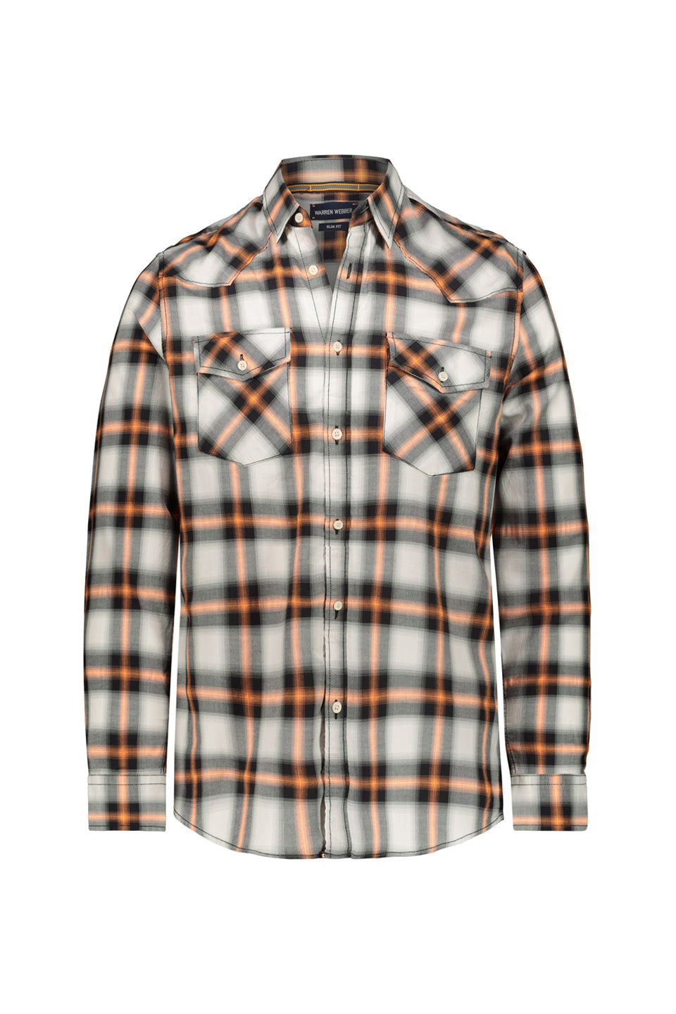 Western Plaid Shirt In Orange