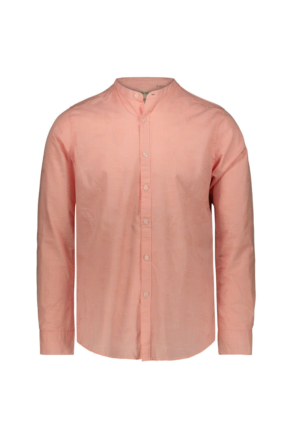 Mandarin Collar Essential Shirt In Salmon