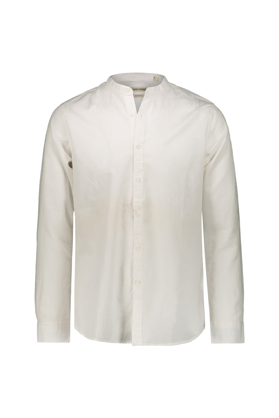 Mandarin Collar Essential Shirt In White