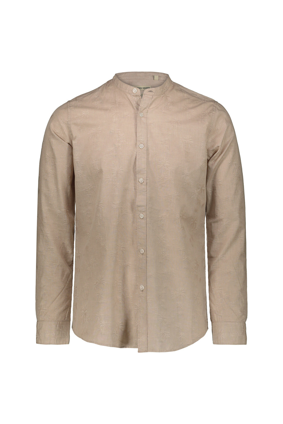 Mandarin Collar Essential Shirt In Stone