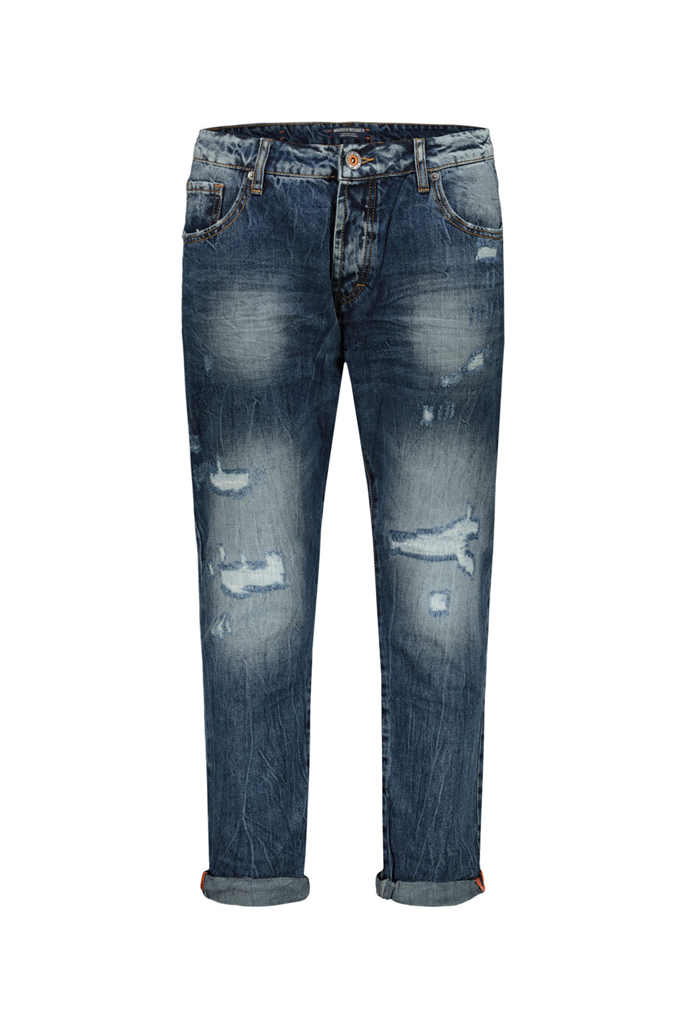 Distressed Jeans In Blue